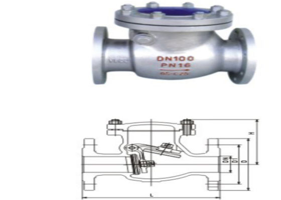 1.6/2.5mpa Carbon Steel Swing Check Valve , Durable Swing Non Return Valve
