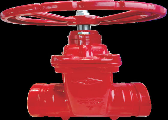 Soft Seal Grooved End Gate Valve , Ductile Iron Cardslot Non Rising Stem Gate Valve