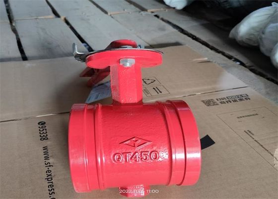 Size 200mm Red Butterfly Valve Fire Protection Clamp Connection