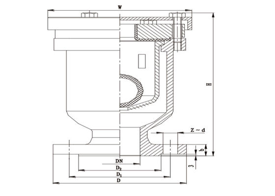 Rustproof Cast Iron Flanged Air Valve Single Ball PN10/ PN16 Standard