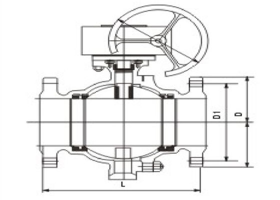 Wear Resistant Trunnion Type Ball Valve , Turbine A216 WCB Ball Valve